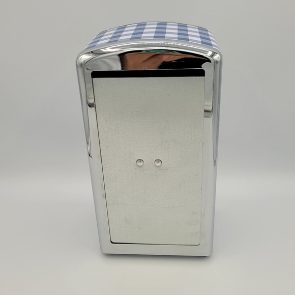 Retro-Style Blue Gingham Patterned Napkin Dispenser - Picture 7 of 7